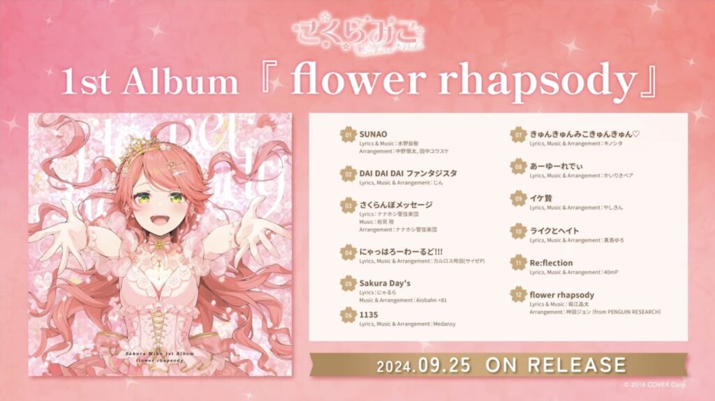 発売中】さくらみこ ／ 1st Album 『flower rhapsoty』【キャンペーン 
